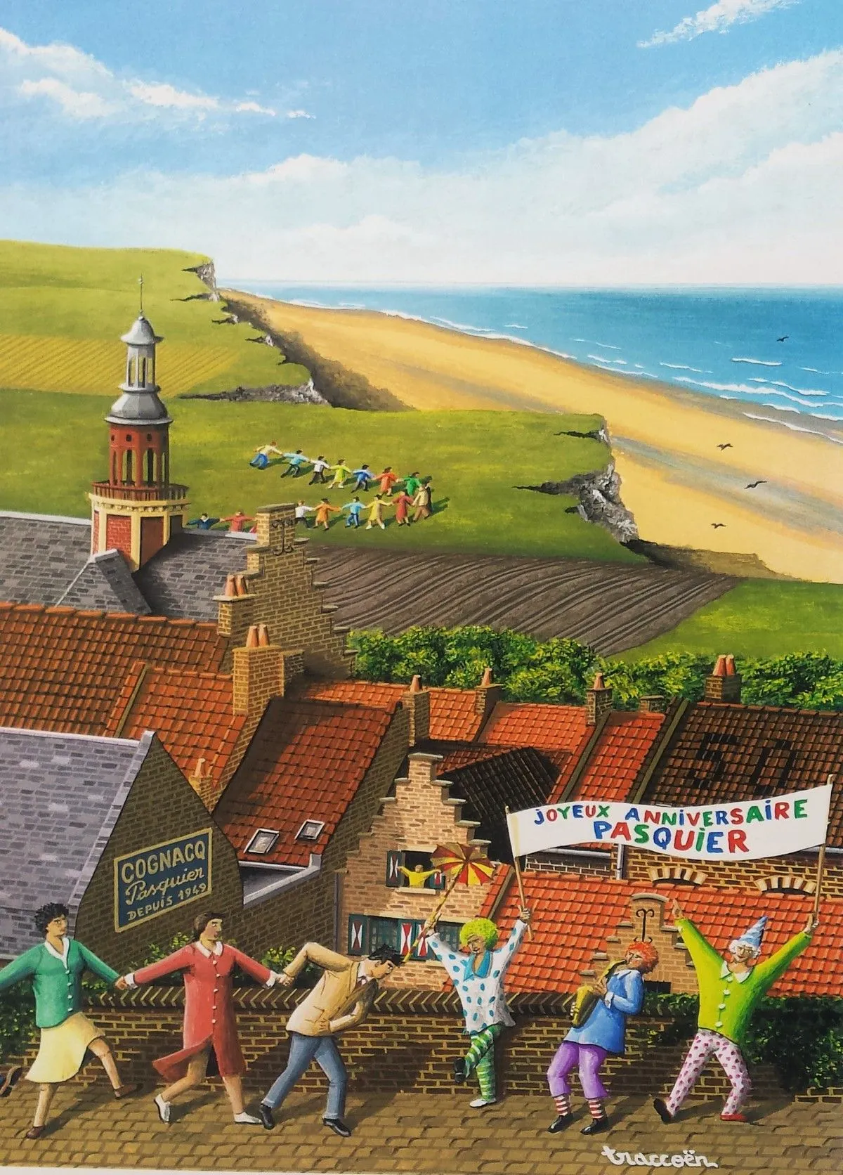 birthday card, artwork by Thierry Traccoën