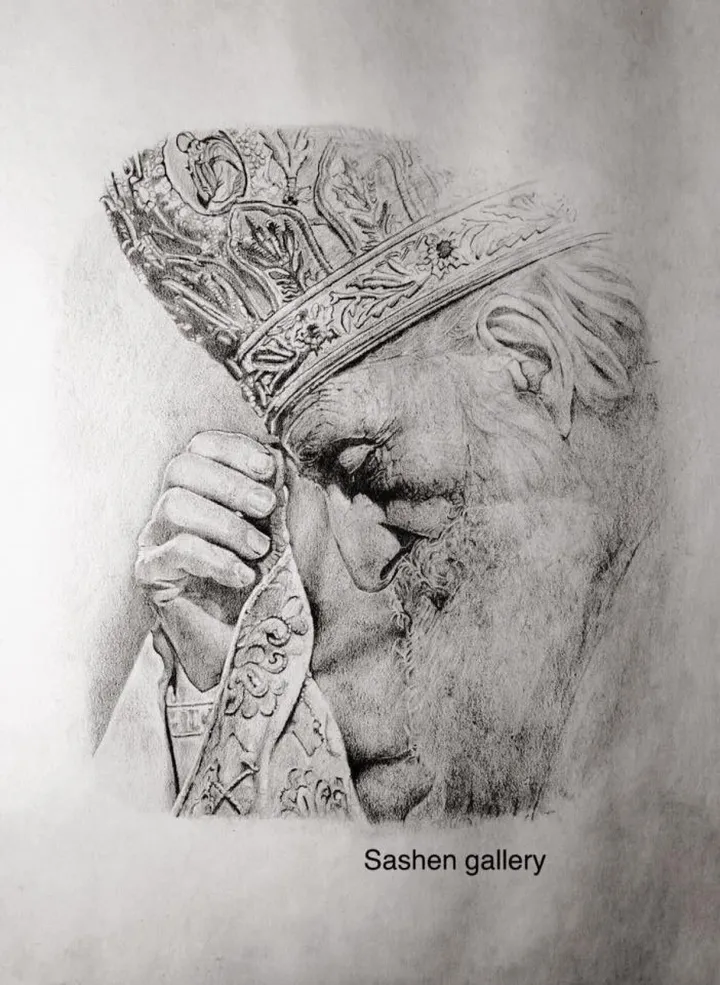 Patrijarh Pavle Portret, artwork by Svetlana Mitrovic