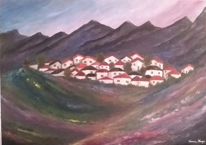 Petit village, œuvre de Teresa Fraga
