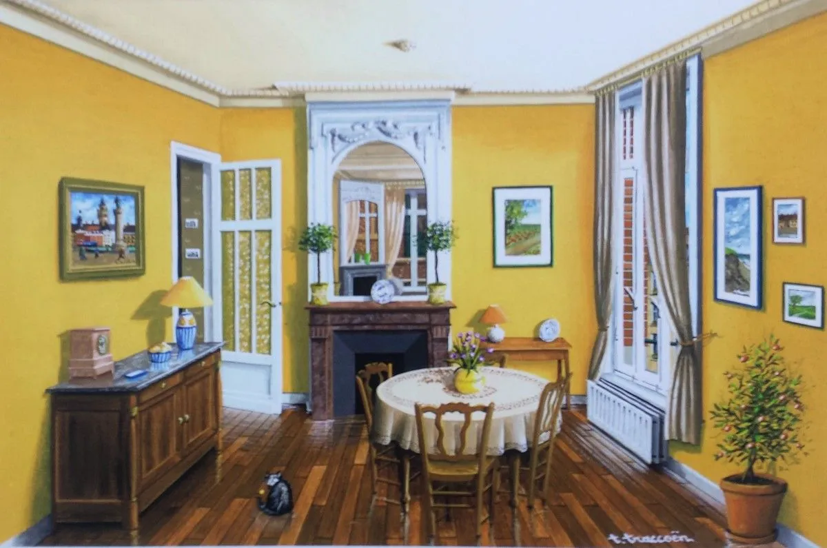 living room, artwork by Thierry Traccoën