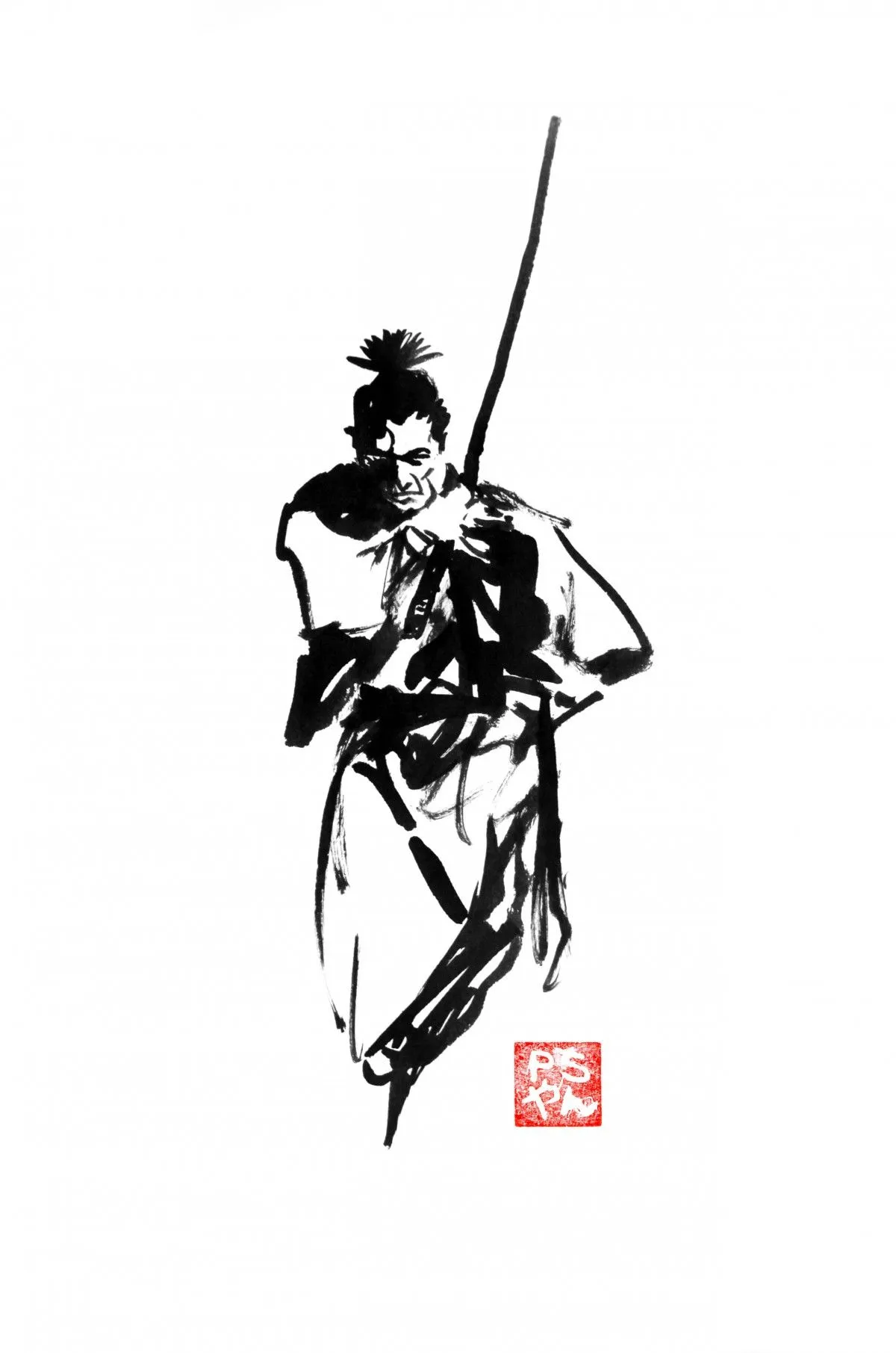 bodyguard, artwork by pechane sumi-e
