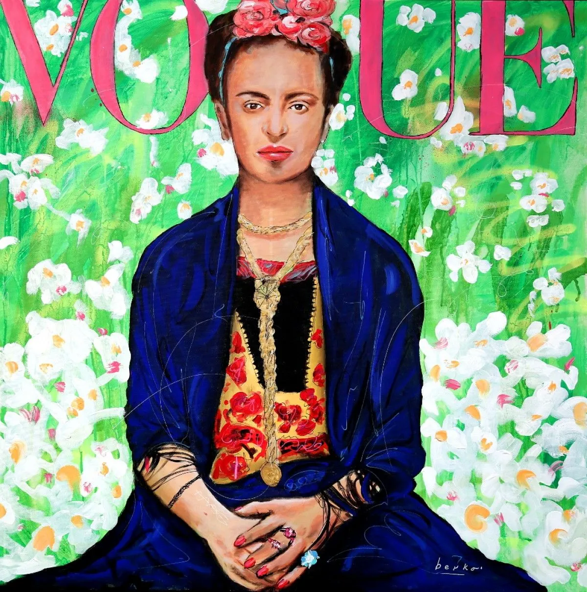 Frida Kahlo - Vogue magazine, artwork by Berko .