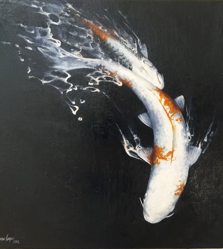 Koi: George with Kojak, œuvre de Theresa Cooper