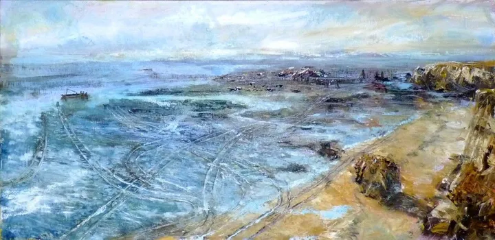 Pointe du Bile à marée basse, œuvre de Dany Wattier