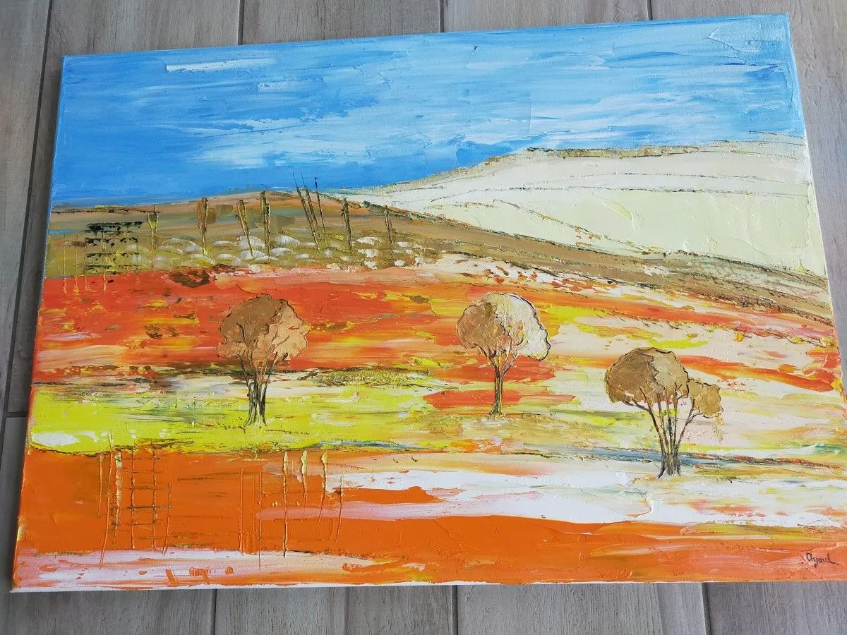 paysage coloré, œuvre de annick Ayoul