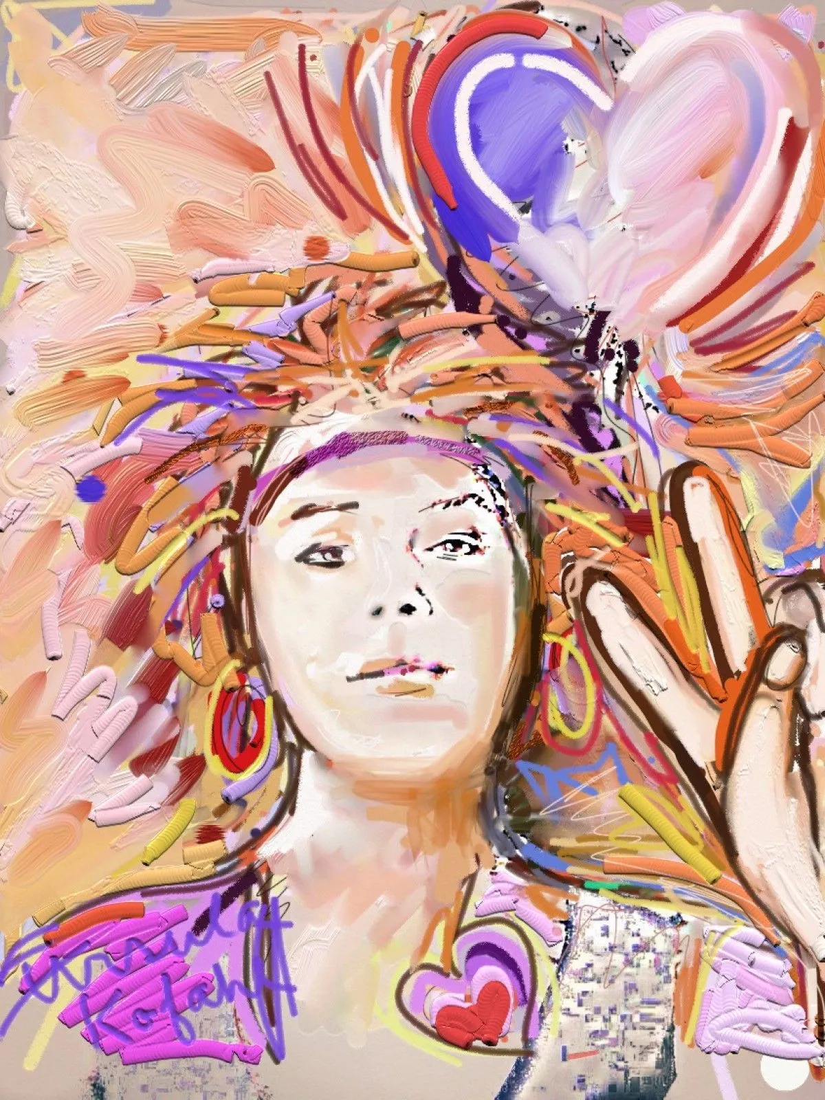 Peace and Love, artwork by Ursula Lampron