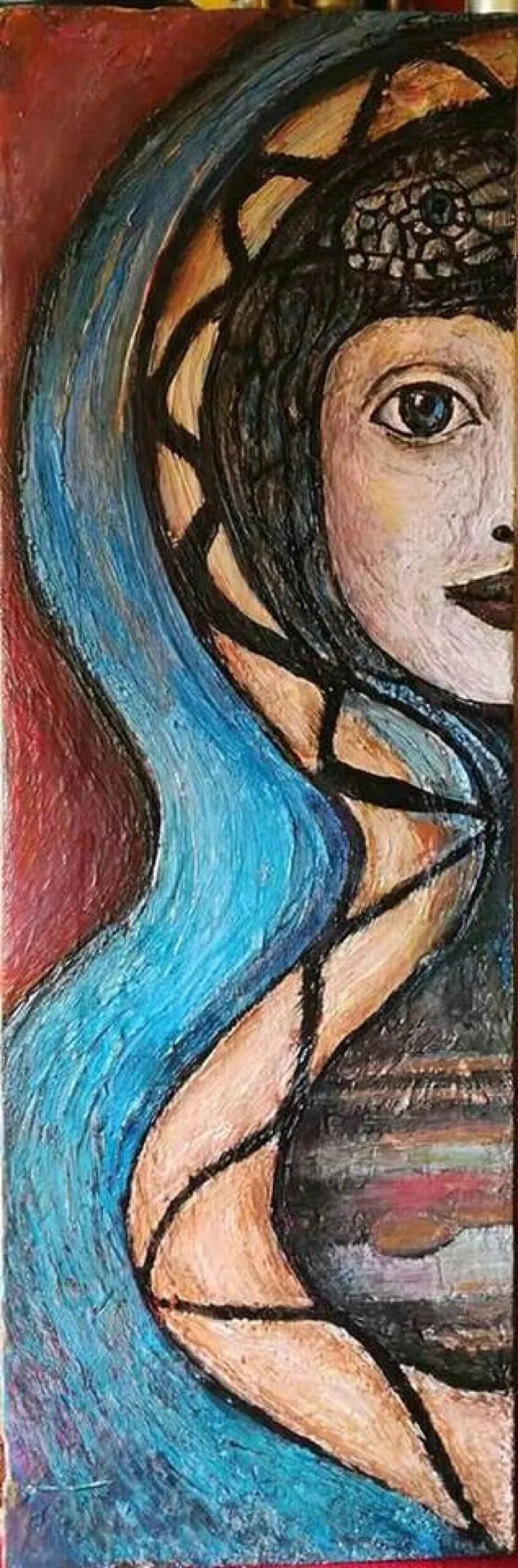 lady with snake, artwork by Jelena Vusurovic
