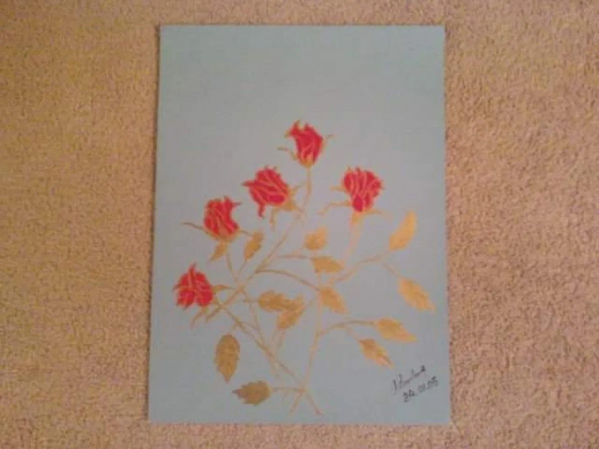 Red roses, artwork by Cerasela Ciobanu