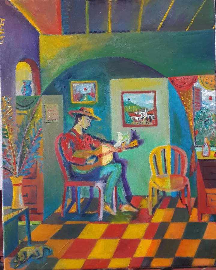 El Guitarrista / Cuarto Verde, œuvre de Aziel Barrientos