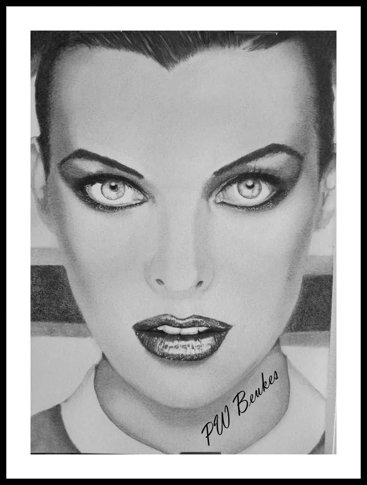 Milla Jovovich, artwork by Patricia Worsley-Beukes
