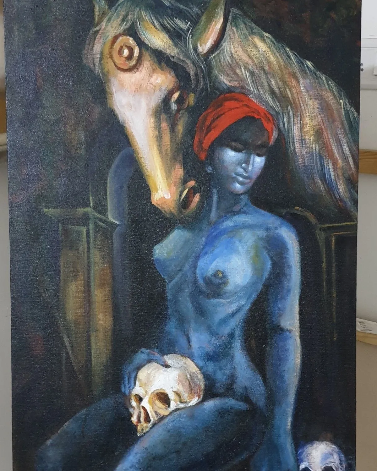 Draupadi at the end of the war, œuvre de Chandrashish Chakravarty