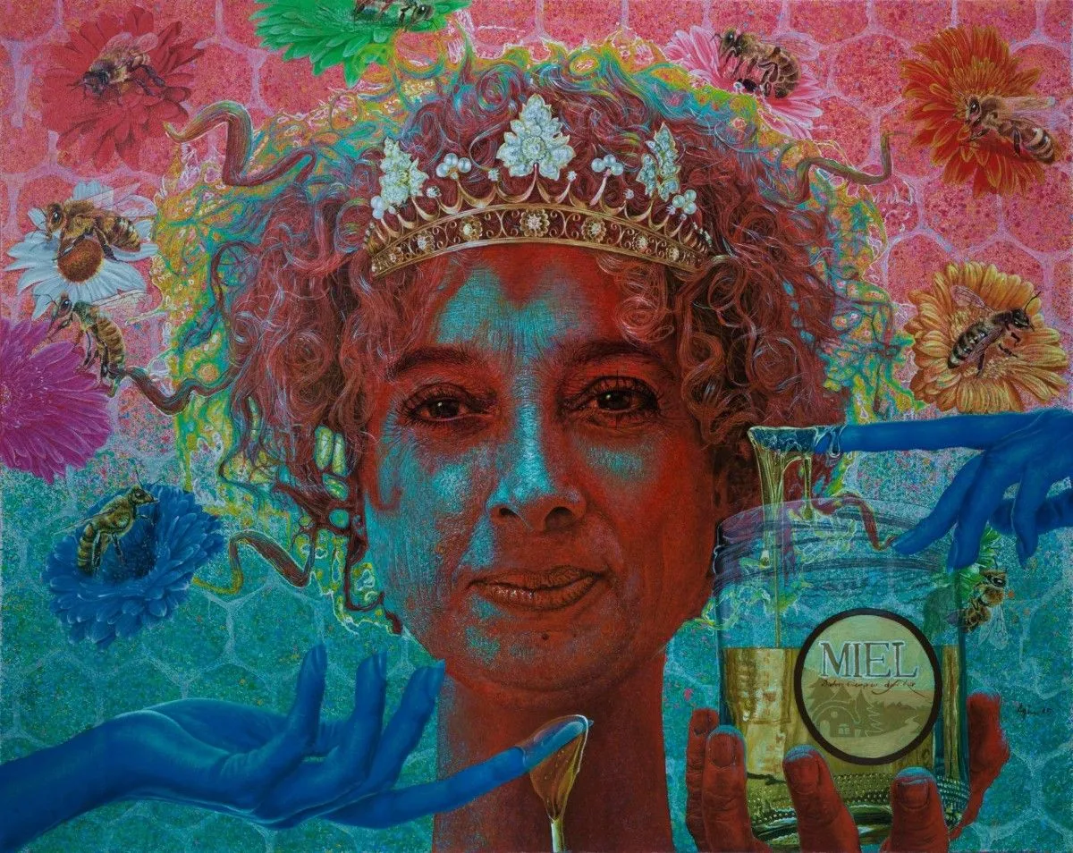 The queen of honey and tasters hands., artwork by Agim Meta