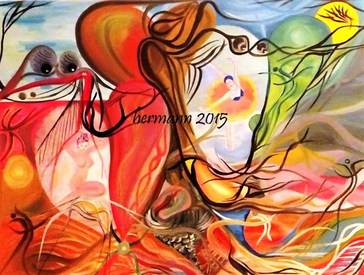 0il "Weiblichkeit und Leben", artwork by Hansjörg Hermann