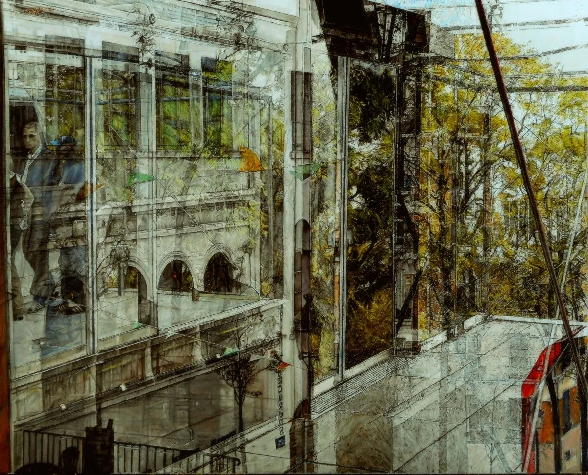 Vision d'Ivresse-Funiculaire de Montmartr, Paris 18ème, artwork by Boré Ivanoff