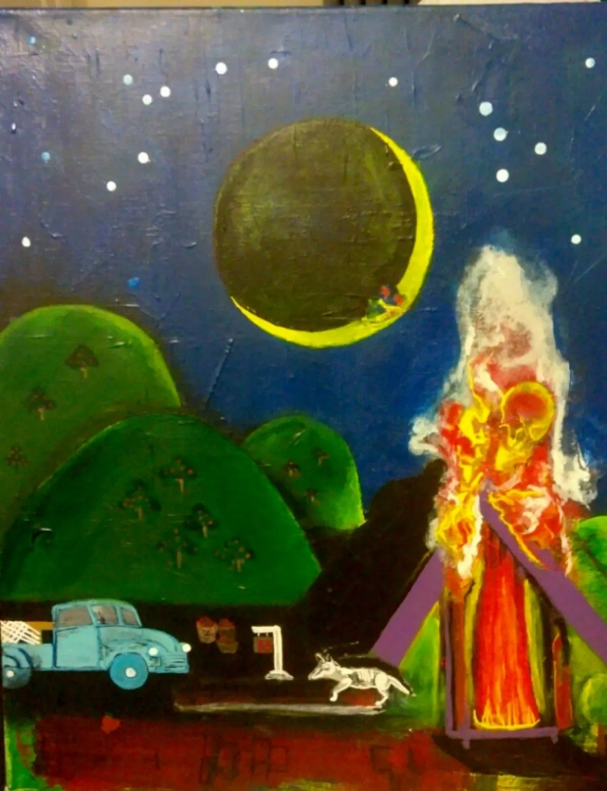 Fire on Lot 33, artwork by Miguel Alvarez