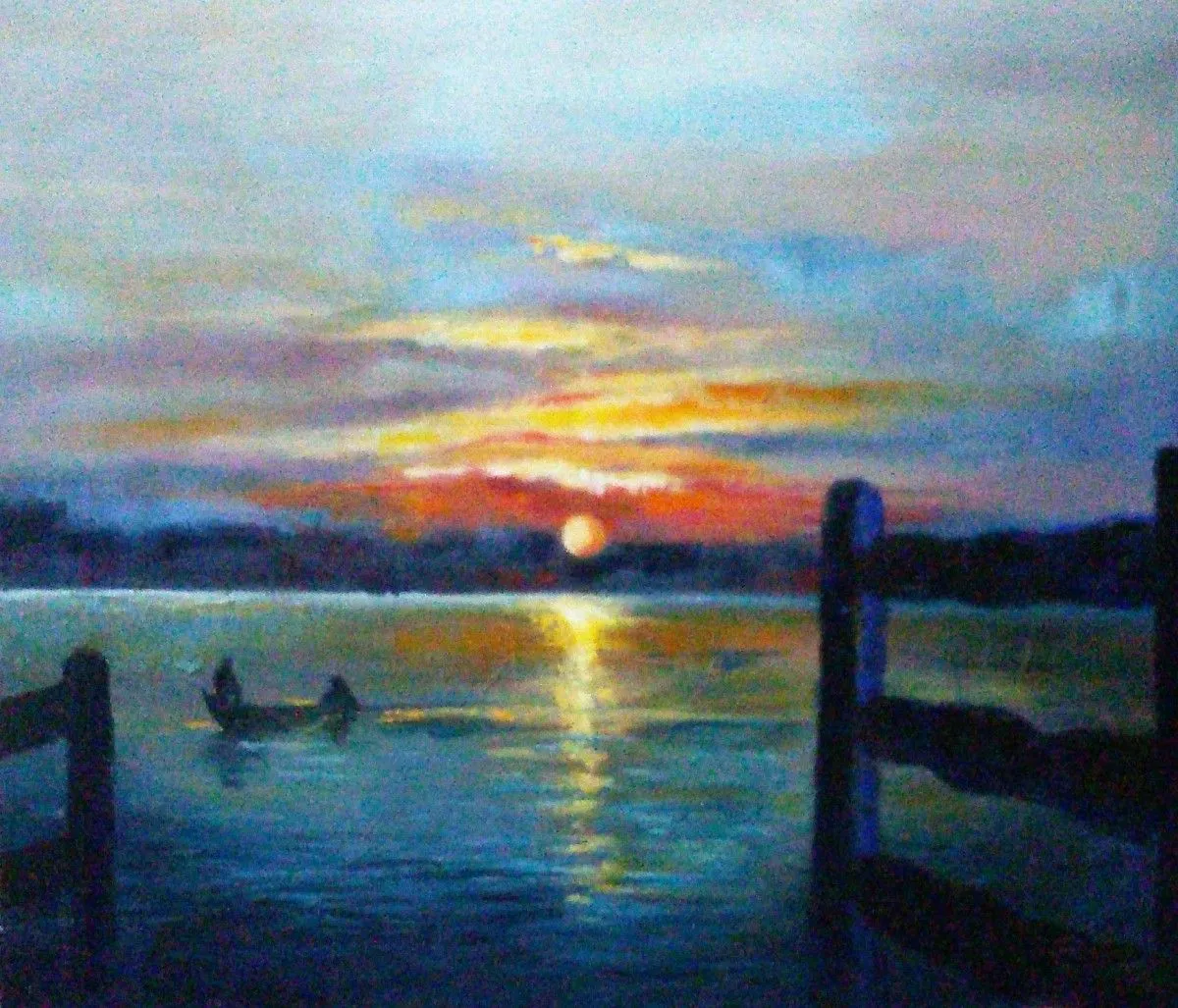 sunset-loneliness, œuvre de Magdalena Wozniak-Melissourgaki