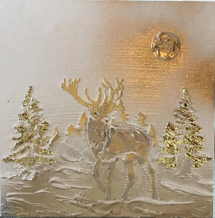 Le cerf d’or, artwork by sylviane marie nardini