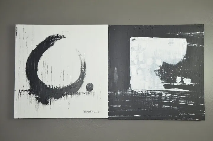 Duo géométrique, œuvre de Brigitte Fournier