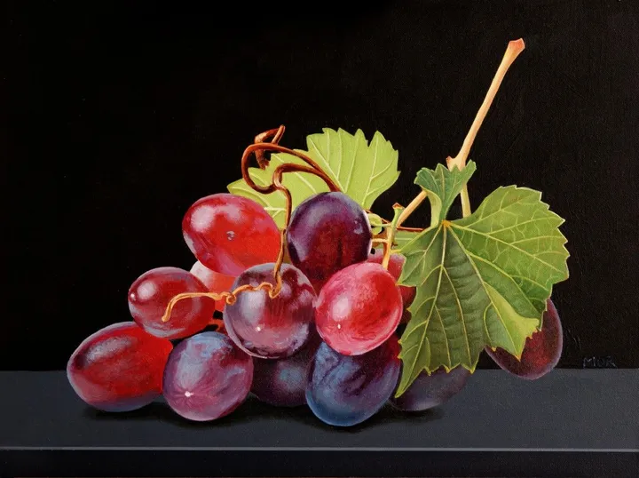 Red Grapes, artwork by Dietrich Moravec