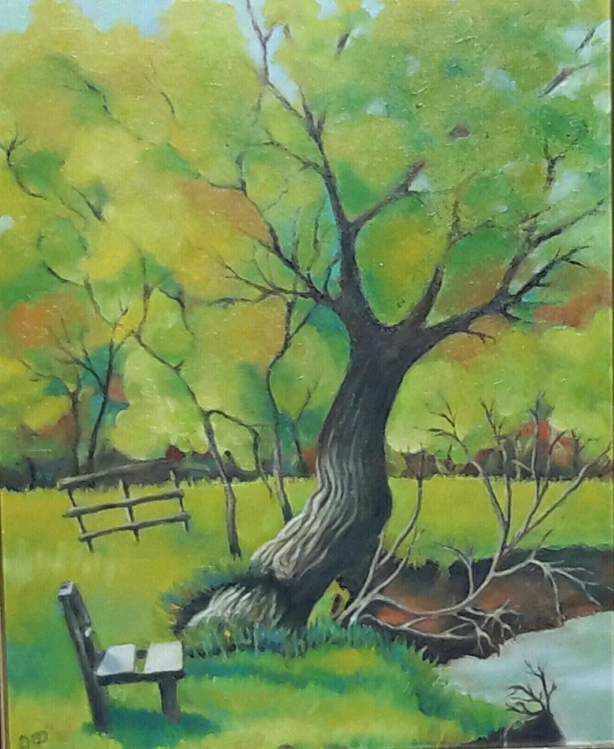 Landscape by the river, artwork by Lucia Mihaela David
