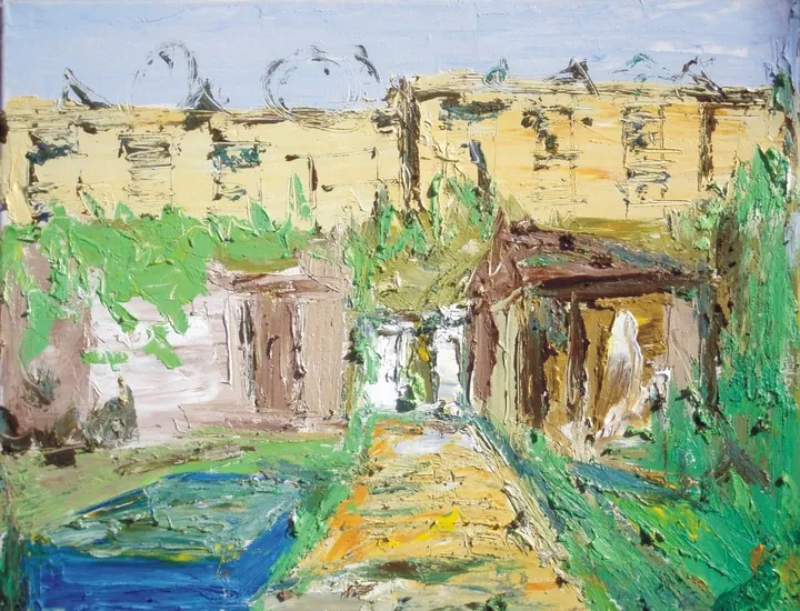 office yard-2, artwork by Akpan Usoroh