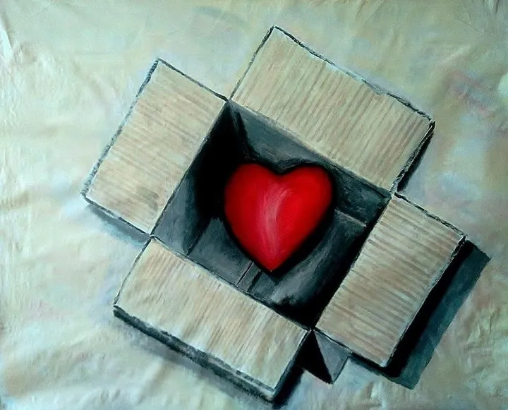 Unbox your heart, artwork by Patrick van