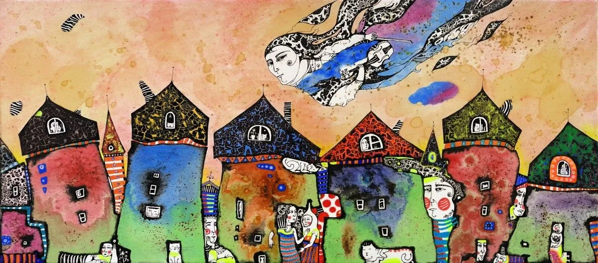 Music of Little Town-1, artwork by Natalia Pastuszenko