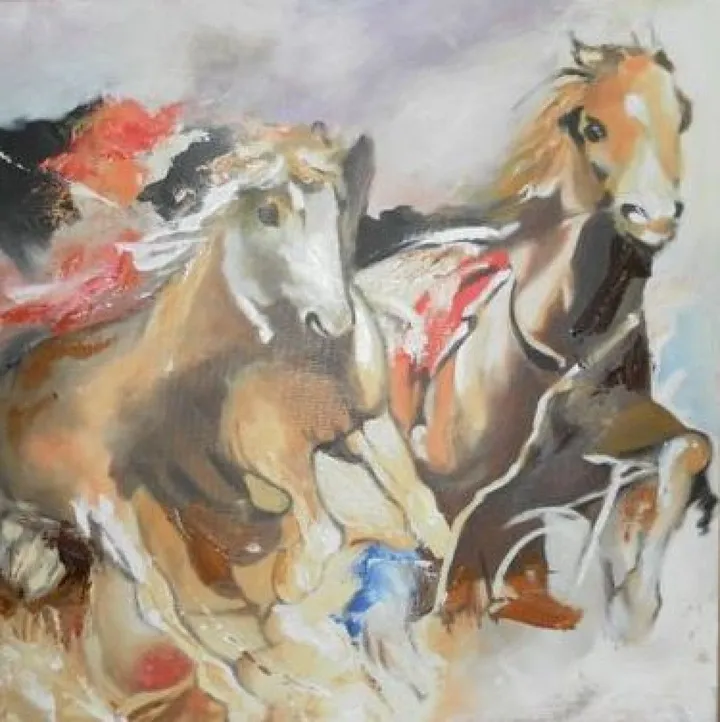 Horses, artwork by Jan Donders