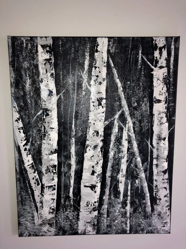 bouleaux noir et blanc, artwork by Danielle Quevillon