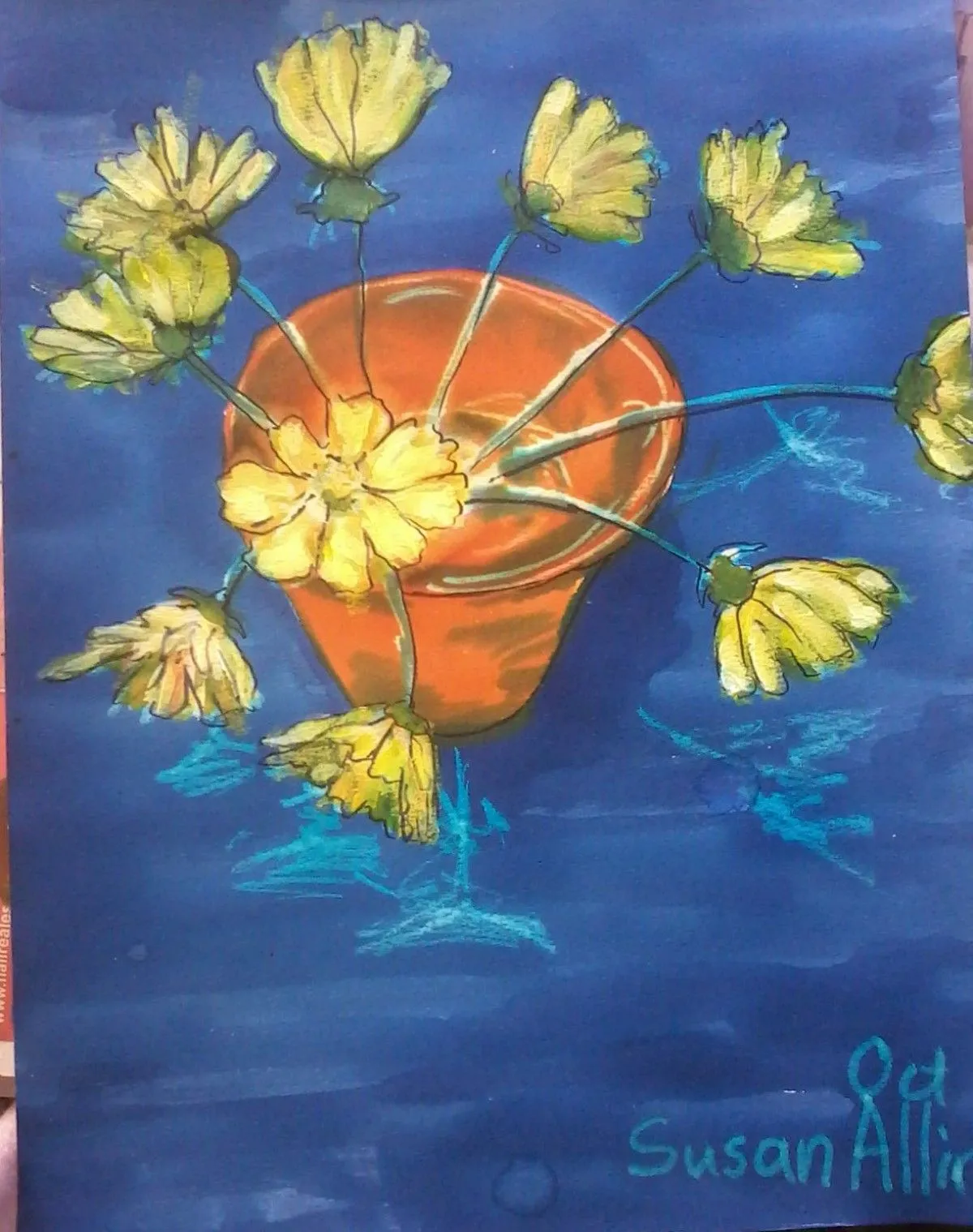 Painting daisies, œuvre de Susan Traut Allin