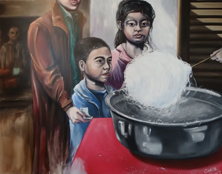 Barbe à papa, œuvre de Gaëlle Bigoni