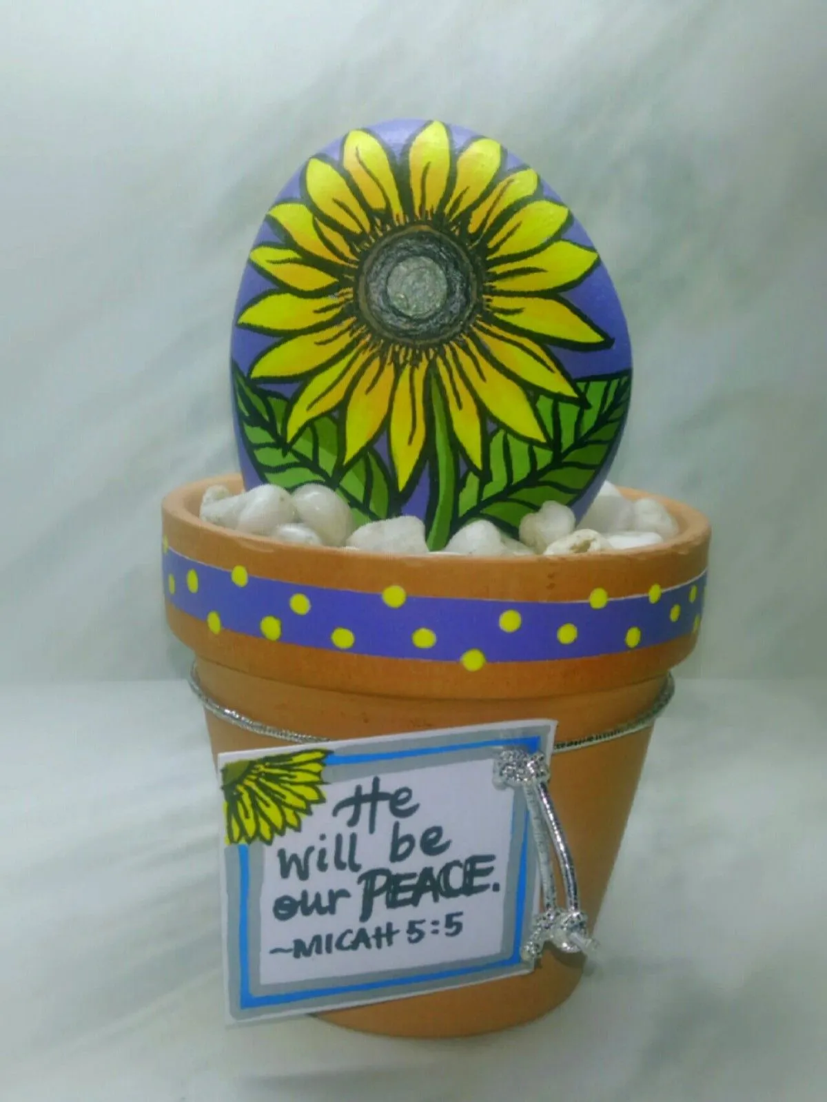Potted Flower Stones - Sunflower, artwork by Marie Aguas