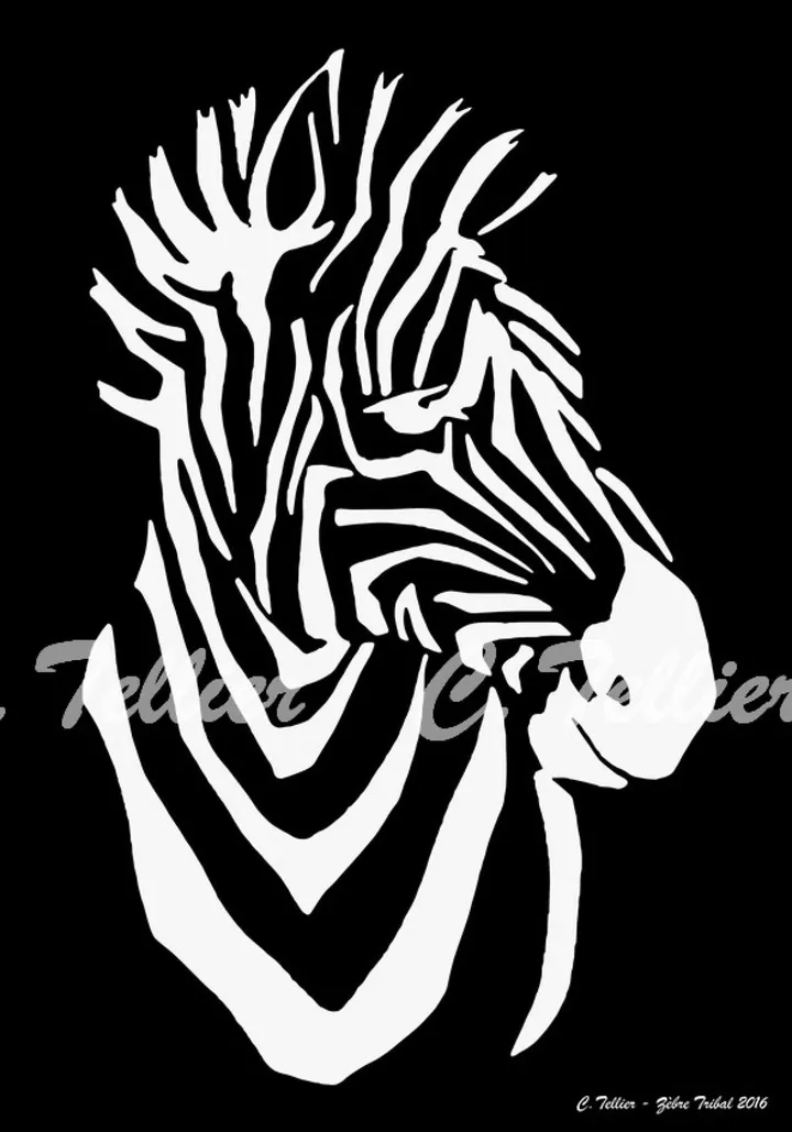 Zèbre Tribal, œuvre de Tellier Christophe