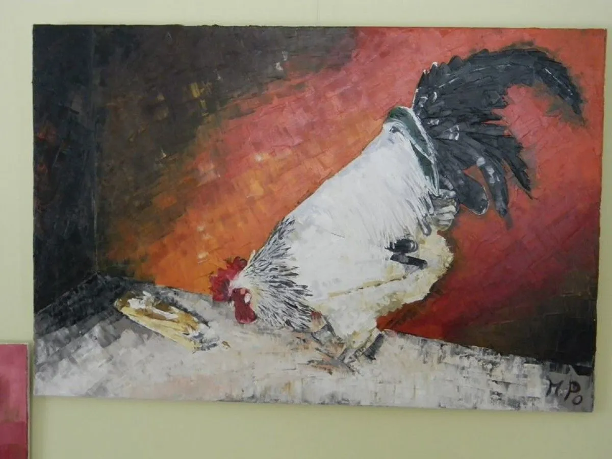 Coq light sussex, artwork by Mélanie Poirier