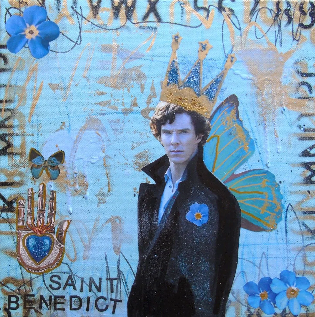 Saint Benedict, artwork by Lorette C Luzajic