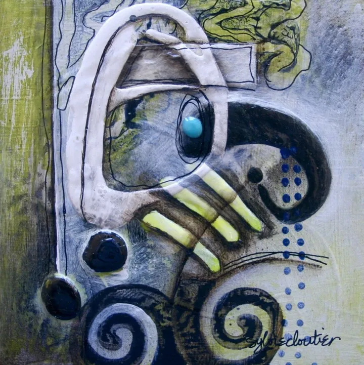 AVEC SON BEC RECOURBÉ, artwork by Sylvie Cloutier