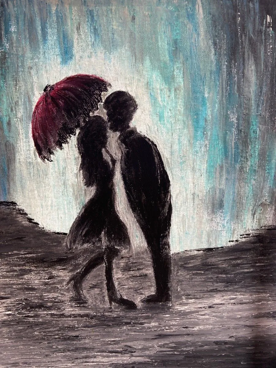 Love is in the rain, artwork by Émilie Demers