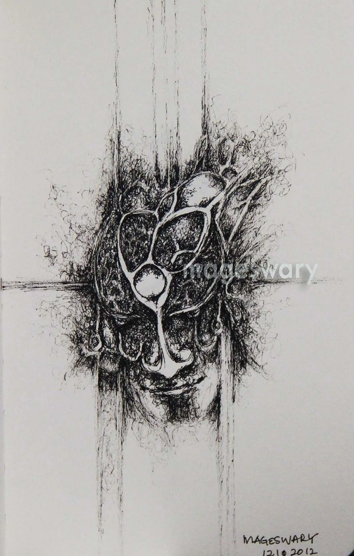 A Meeting with the Ethereal Man of Time, œuvre de Maheswary Manickam