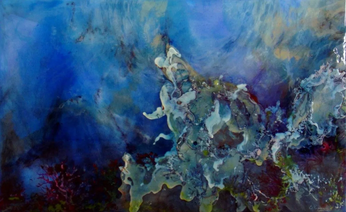 Coral Reef, Resin Art, œuvre de IRINI KARPIKIOTI