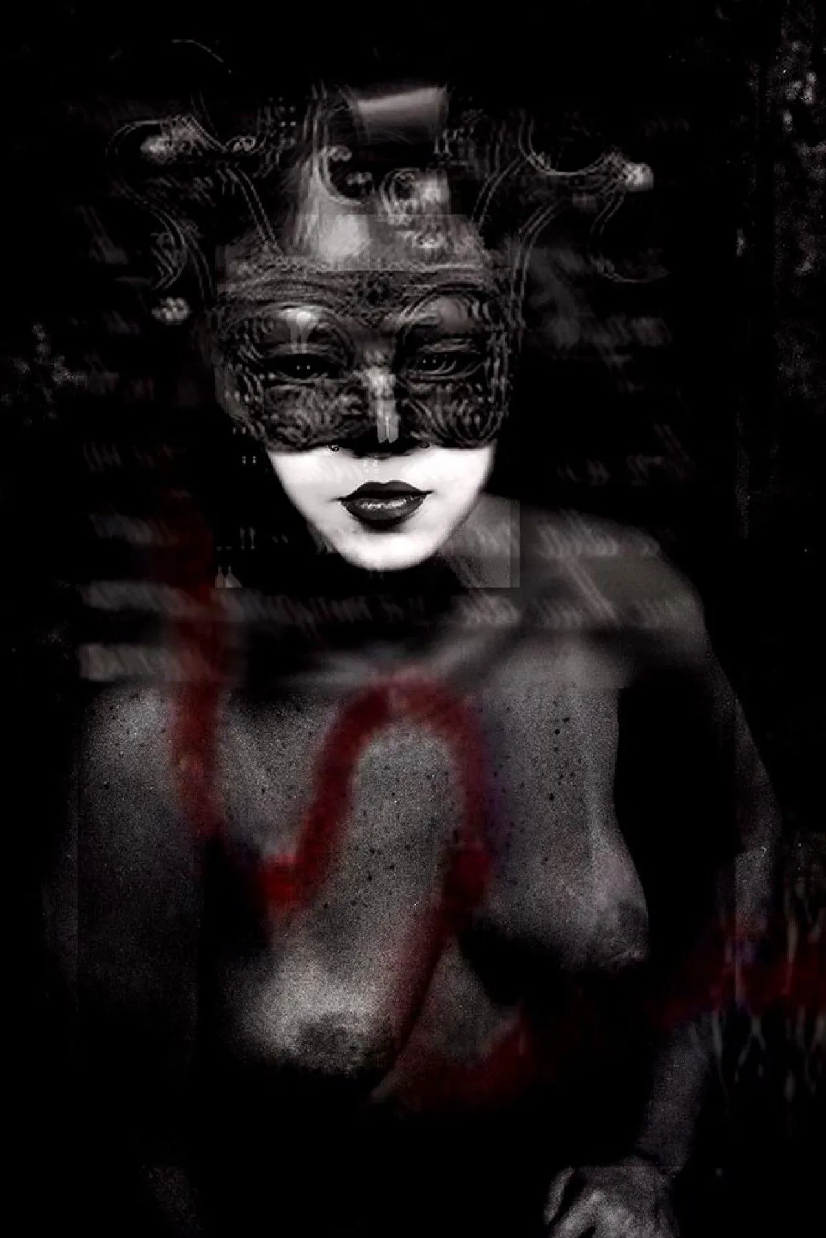 masked nude, artwork by David Aguilar