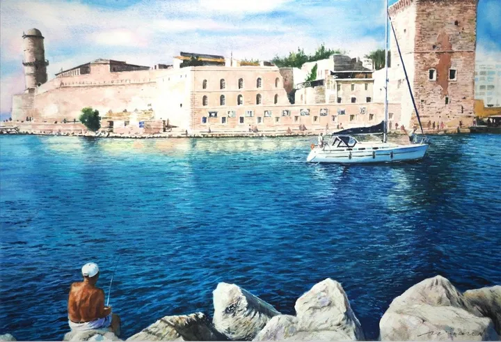 Marseille angler, artwork by Misure Nien