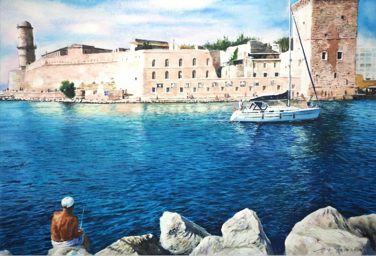 Marseille angler, artwork by Misure Nien
