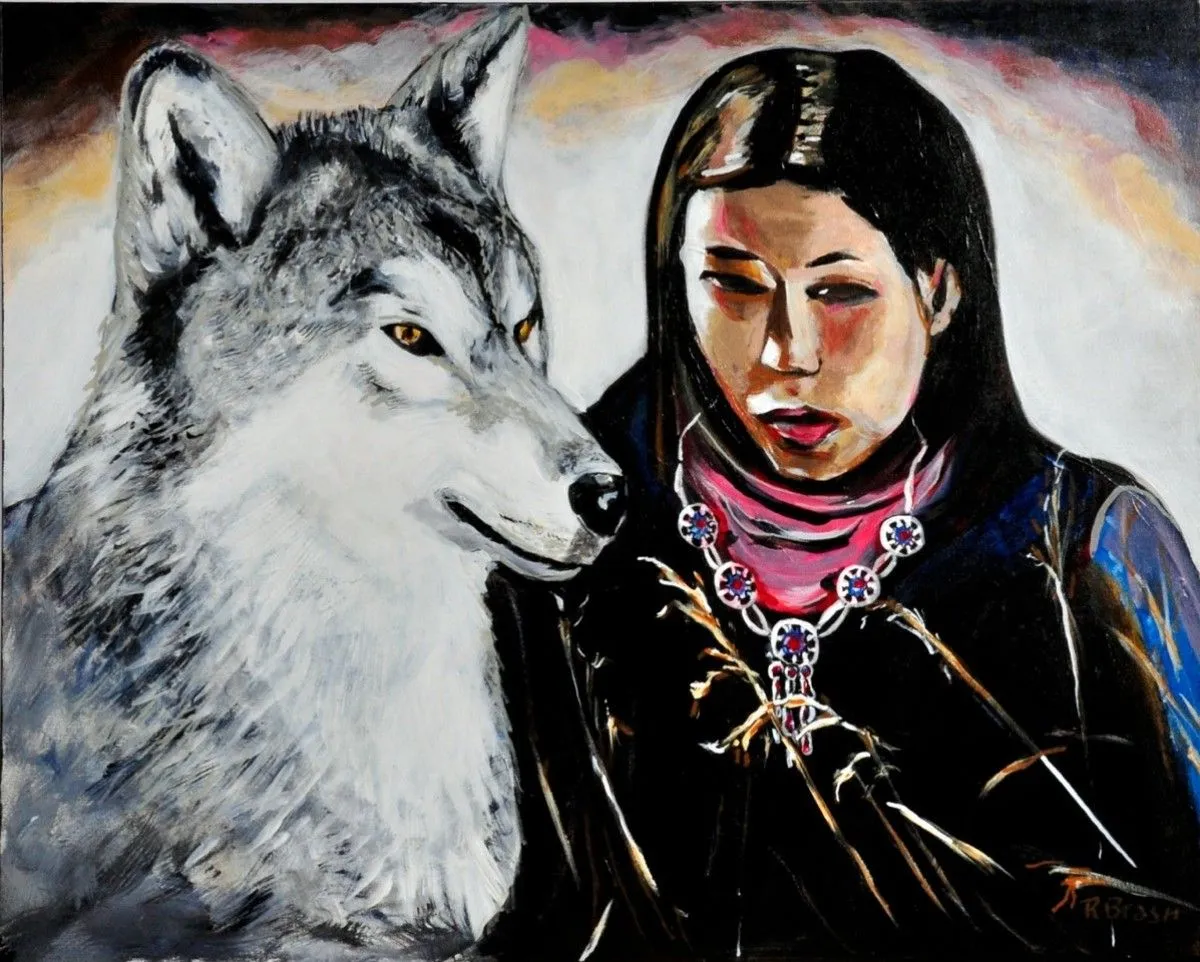 Girl and Wolf, artwork by Roy Brash
