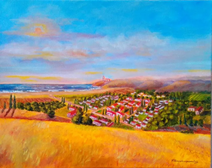 View from the hill, artwork by Konstantinos Charalampopoulos