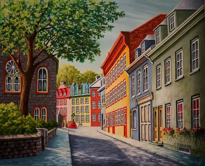 Charme du vieux Québec, œuvre de Diane Cantin
