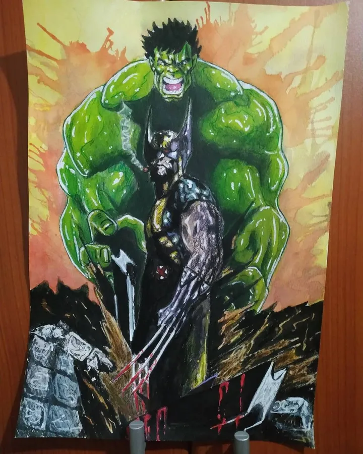 Wolverine and Hulk, artwork by Nikola Backovic