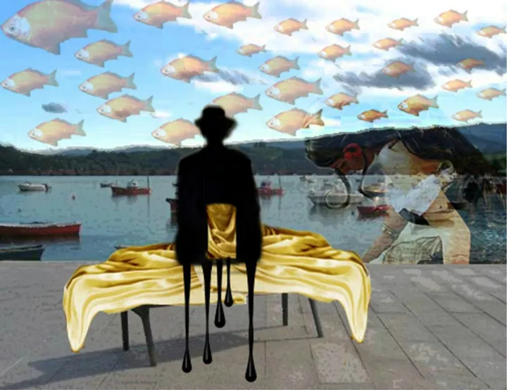 gold fish, œuvre de Andres Verduga