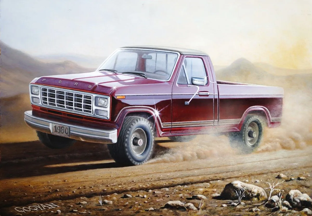 Pick up ,Ford 1980, œuvre de Mahmoud Qoqyan