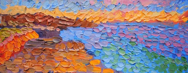 Sunset at the sea, œuvre de Olga Bezhina