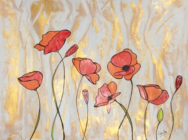 Coquelicots, artwork by Corinne Brossier